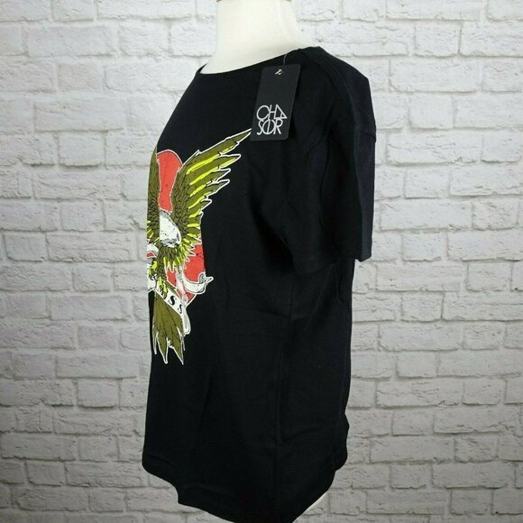NWT Chaser Freedom Eagle T-Shirt Graphic Fearless Short Sleeves Biker L - Picture 5 of 12